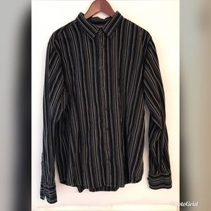 Guess Men's Dress Shirt XL Black Button Authentic